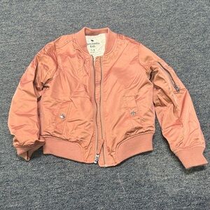 abercrombie kids coral pink bomber jacket